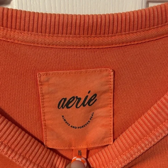 Aerie Oversized Coral Orange Sweatshirt - Picture 2 of 6